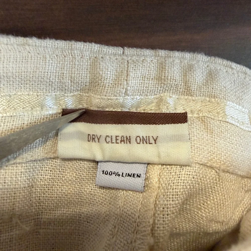 Island Importer Straight Leg Linen Pants Men's Size 27x30 Cream Beach Relaxed